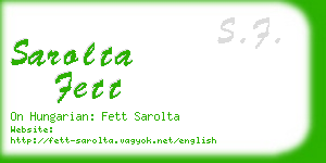 sarolta fett business card